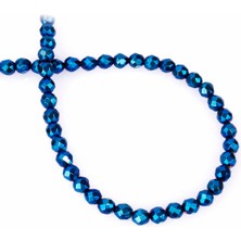 Uçar Doğal Taş Hematit Doğal Taş Parlak Mavi Küre Faset Kesim 6mm Dizi [AA]