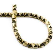 Uçar Doğal Taş Hematit Doğal Taş Parlak Antik Sarı Piramit Kesim 6x6mm Dizi [AA]