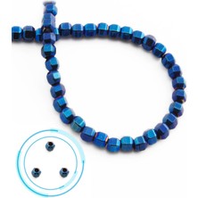 Uçar Doğal Taş Hematit Doğal Taş Parlak Mavi Altıgen Kesim 5x5mm Dizi [AA]