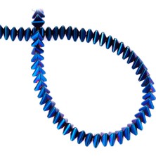 Uçar Doğal Taş Hematit Doğal Taş Parlak Mavi Üçgen Kesim 6x3mm Dizi [AA]