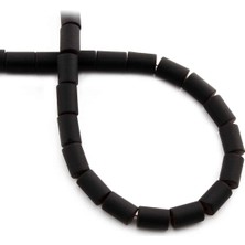 Uçar Doğal Taş Hematit Doğal Taş Mat Siyah Silindir Kesim 6x8mm Dizi