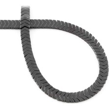 Uçar Doğal Taş Hematit Doğal Taş Parlak Füme Çavuş Kesim 6x2mm Dizi [AA]