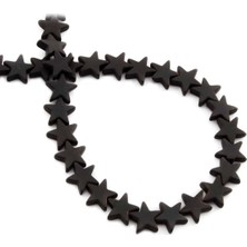 Uçar Doğal Taş Hematit Doğal Taş Mat Siyah Yıldız Kesim 8mm Dizi