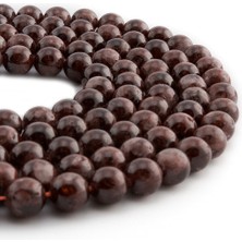 Uçar Doğal Taş Garnet Doğal Taş Parlak Küre Kesim 8mm Dizi