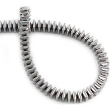 Uçar Doğal Taş Hematit Doğal Taş Parlak Gümüş Rondela Kesim 6x4mm Dizi