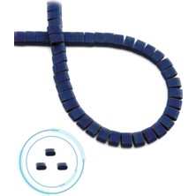 Uçar Doğal Taş Hematit Doğal Taş Mat Mavi Çift Delikli 6X4MM Dizi