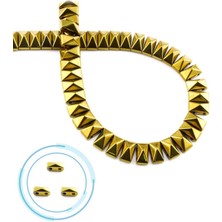 Uçar Doğal Taş Hematit Doğal Taş Parlak Gold Piramit Kesim 8x5mm Dizi [AA]