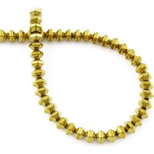 Uçar Doğal Taş Hematit Doğal Taş Parlak Gold Rondela Kesim 6x4mm Dizi [AA]