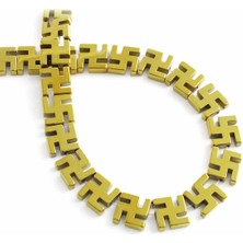 Uçar Doğal Taş Hematit Doğal Taş Parlak Gold Hakenkreuz Kesim 10MM Dizi