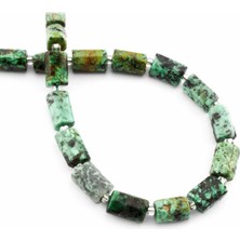 Uçar Doğal Taş Afrika Turkuaz Doğal Taş Parlak Silindir Kesim 7x12mm Dizi [AA]