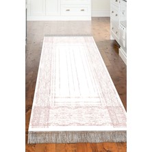 Dekoreko Dijital Mutfak Halısı Trend Keçe Kaymaz Taban Saçaklı Modern Rana Pembe