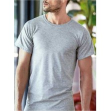 Shopiolog Erkek Sıfır Yaka Penye Pamuklu Gri Atlet ( 6'lı Paket )