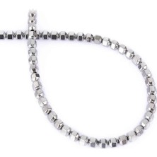 Uçar Doğal Taş Hematit Doğal Taş Parlak Gümüş Altıgen Kesim 4mm Dizi [AA]