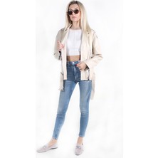 Woog Damla Model Kadın Hakiki Deri Ceket
