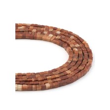 Uçar Doğal Taş Jasper Doğal Taş Parlak Kahverengi Küp Kesim 4x4mm Dizi [AA]