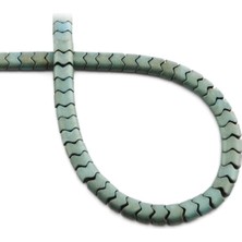 Uçar Doğal Taş Hematit Doğal Taş Mat Yeşil Yassı Balık Sırtı Kesim 6x4mm Dizi