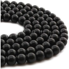 Uçar Doğal Taş Shungit Doğal Taş Parlak Küre Kesim 8mm Dizi