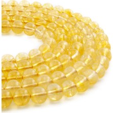 Uçar Doğal Taş Sitrin Doğal Taş Küre Kesim 8mm Dizi