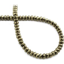 Uçar Doğal Taş Hematit Doğal Taş Parlak Antik Fasetli Rondela Kesim 6x3mm Dizi