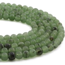 Uçar Doğal Taş Prehnit Doğal Taş Parlak Yeşil Küre Kesim 6mm Dizi