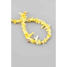 Uçar Doğal Taş Dal Mercan Doğal Taş Parlak Açık Sarı Dizi