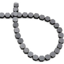 Uçar Doğal Taş Hematit Doğal Taş Parlak Füme Altıgen Kesim 5x5mm Dizi [AA]