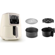 Karaca Air Pro Cook 3 In 1 Xl Ev Yemeği, Közleme, Sulu Yemek Tencereli Airfryer Iconic Beige