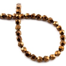 Uçar Doğal Taş Hematit Doğal Taş Parlak Kahverengi Hegzagonal Kesim 6x6mm Dizi [AA]