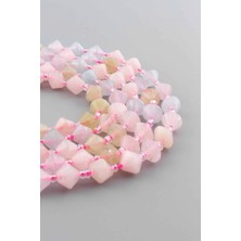 Uçar Doğal Taş Morganit Doğal Taş Parlak Piramit Kesim 8mm Dizi [AA]