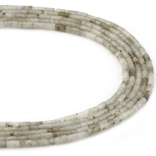 Uçar Doğal Taş Labradorit Doğal Taş Parlak Silindir Kesim 2x4mm Dizi [AA]