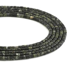 Uçar Doğal Taş Jasper Doğal Taş Parlak Silindir Kesim 4x4mm Dizi [AA]