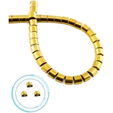 Uçar Doğal Taş Hematit Doğal Taş Parlak Gold Bombeli Kesim Çift Delik 6x6mm Dizi [AA]