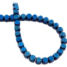 Uçar Doğal Taş Hematit Doğal Taş Parlak Mavi Küp Kesim 6X6MM Dizi