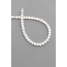 Uçar Doğal Taş Sedef Doğal Taş Parlak Beyaz Kalp Kesim 6x3mm Dizi [AA]