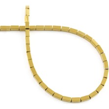 Uçar Doğal Taş Hematit Doğal Taş Parlak Gold Dikdörtgen Kesim 2x4mm Dizi