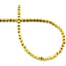 Uçar Doğal Taş Hematit Doğal Taş Parlak Altın Sarı Altıgen Kesim 4mm Dizi [AA]