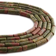 Uçar Doğal Taş Unakit Doğal Taş Parlak Silindir Kesim 4X13MM Dizi