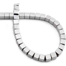 Uçar Doğal Taş Hematit Doğal Taş Parlak Gümüş Küp Kesim 6x6mm Dizi [AA]