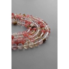 Uçar Doğal Taş Kuvars Doğal Taş Parlak Karışık Küre Kesim 8mm Dizi [AA]