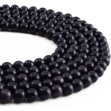 Uçar Doğal Taş Yıldız Taşı Doğal Taş Parlak Lacivert Küre Kesim 6mm Dizi [AA]