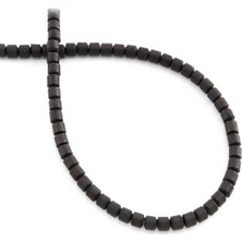 Uçar Doğal Taş Hematit Doğal Taş Mat Siyah Silindir Kesim 3mm Dizi [AA]