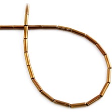 Uçar Doğal Taş Hematit Doğal Taş Parlak Kahverengi Silindir Kesim 2x8mm Dizi [AA]