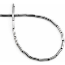 Uçar Doğal Taş Hematit Doğal Taş Parlak Gümüş 2x8mm Dizi