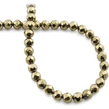 Uçar Doğal Taş Hematit Doğal Taş Parlak Antik Sarı Küre Faset Kesim 6mm Dizi