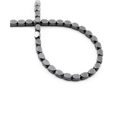 Uçar Doğal Taş Hematit Doğal Taş Parlak Füme Yassı Altıgen Kesim 4x6mm Dizi [AA]