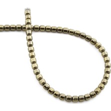 Uçar Doğal Taş Hematit Doğal Taş Parlak Antik Sarı Silindir Kesim 4mm Dizi