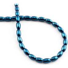 Uçar Doğal Taş Hematit Doğal Taş Parlak Mavi Arpa Kesim 5x8mm Dizi [AA]