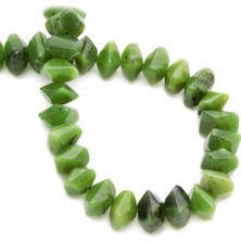 Uçar Doğal Taş Kanada Yeşim Doğal Taş Rondela Kesim 10X7mm Dizi