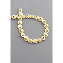 Uçar Doğal Taş Sedef Doğal Taş Parlak Sarı Daire Kesim 9x3mm Dizi [AA]