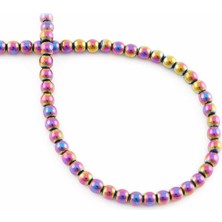 Uçar Doğal Taş Hematit Doğal Taş Parlak Gökkuşağı Küre Kesim 4mm Dizi [AA]